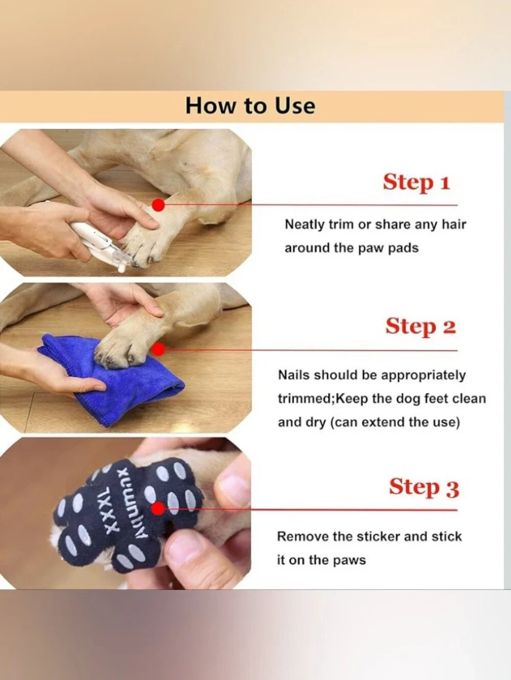 Black Dog 🐶 Anti-Slip Protection Pads Size XXL